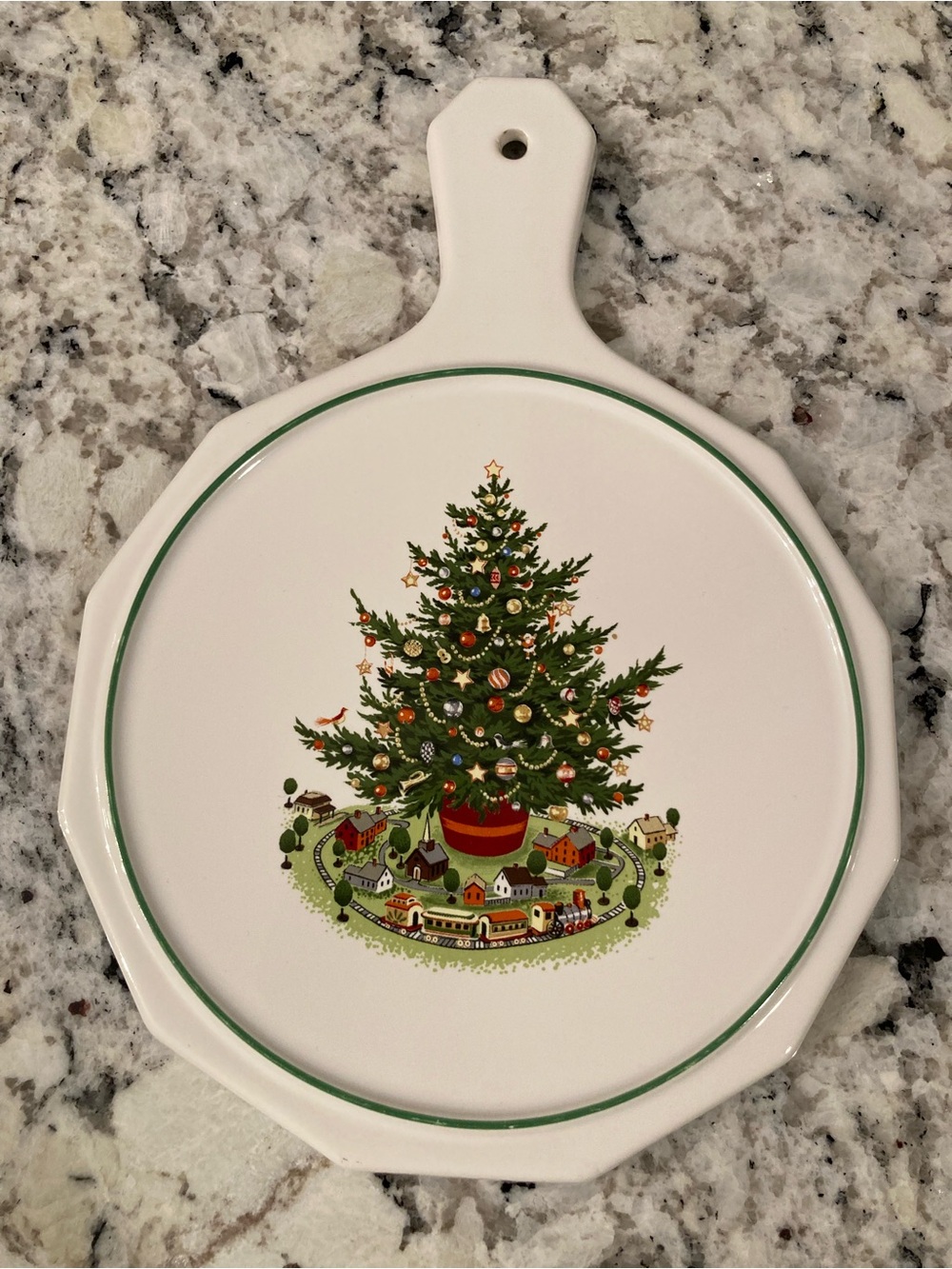 Vintage Pfaltzgraff Christmas Stoneware Cheese Plate/Trivet